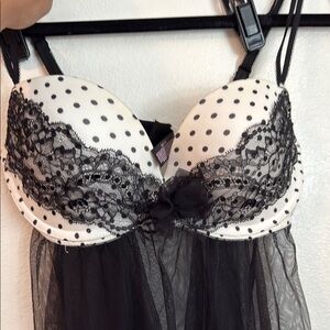 Victoria's Secret Black and White Polka Dot Bra